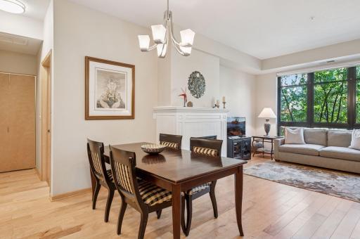 A large dining table is right at home in this great floor plan.