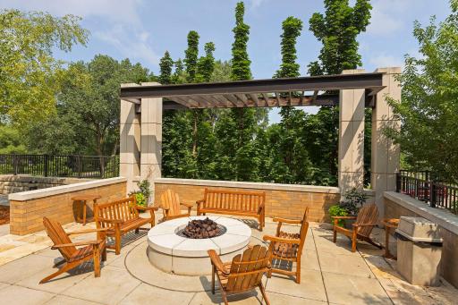 Located at The Grand, this is a gas fire pit. It overlooks Wolfe Park.