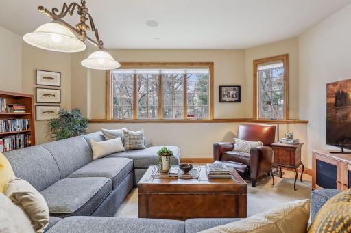 The lower level features lookout windows!