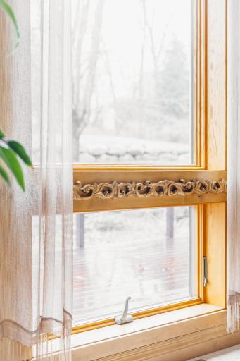 There is intricate wood details throughout!