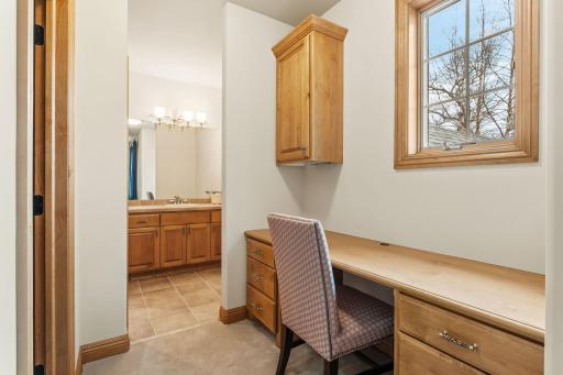 Bedroom #2 has a built in desk and vanity.
