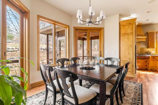 From the informal dining space you can access the 3 season porch