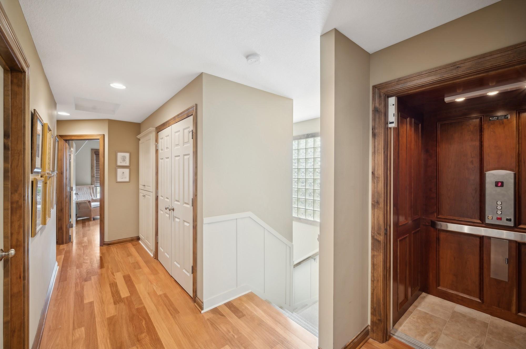 Elevator and Upper Level Hallway