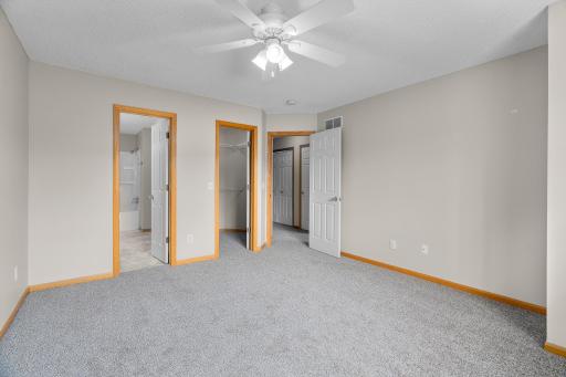 The primary bedroom has a walk-in closet and a walk-through full bath!