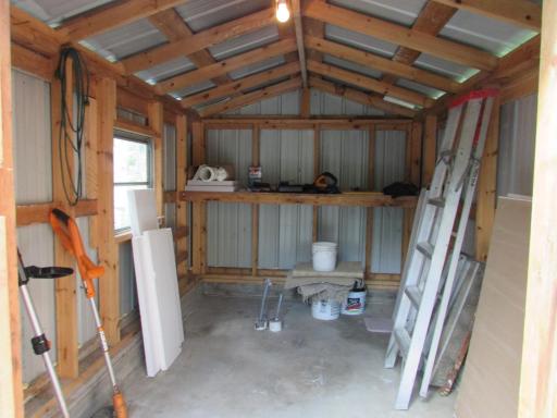 Shed built for a boiler that's plumbed to the home