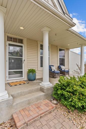 Enjoy your morning coffee on your covered front porch.