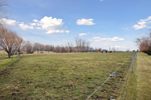 Six paddocks with high-tensile electric fencing and cross-fencing.
