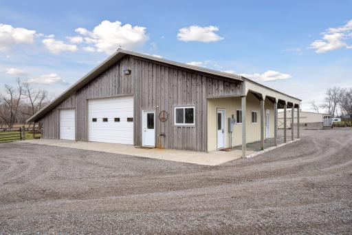 Separate access to shop's living quarters and main garage