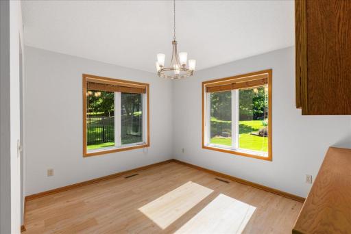 Dining room with updated lighting