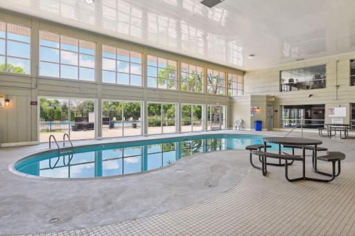 Enjoy year round resort-style living at the stunning indoor-outdoor pool!