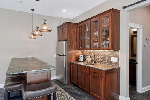 Bar with microwave/dishwasher and storage