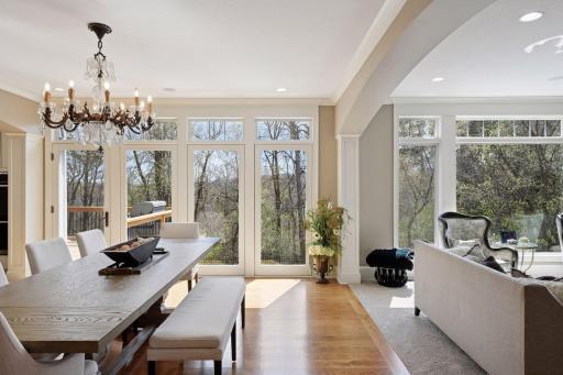 Large wall of ceilings bring in natural light