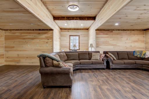 Another view of newly finished party room / guest quarters above detached garage! Look at this finishing detail!