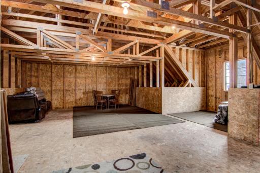 More unfinished space above in the detached garage for future finishing if one desired!