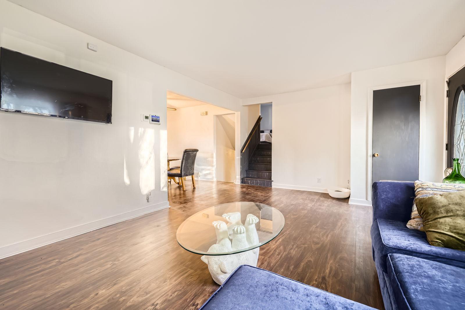 Living room with new luxury vinyl flooring