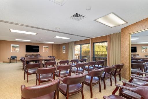 The meeting/board room offers a great space for business meetings and presentations.