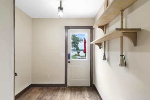 This easily accessible bathroom serves the indoor and outdoor common areas.