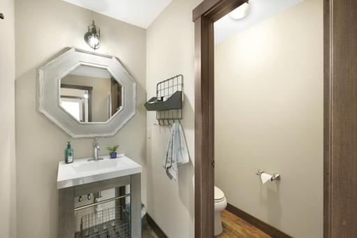 This easily accessible bathroom serves the indoor and outdoor common areas.