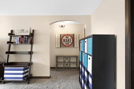 The two lower level kids' rooms are located just off the family room.