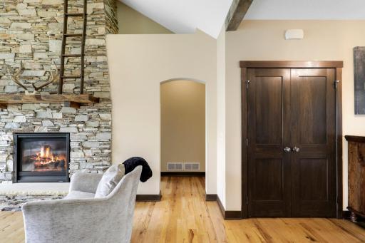 The primary ensuite is located just off the main floor living room.