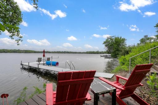 The swimming area off the dock is sandy and clear with weed control provided by the Lake Johanna Improvement Society.
