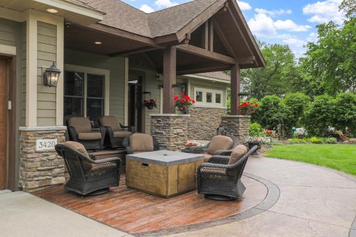 The area near the front entry was completely redone with stamped concrete in 2018.