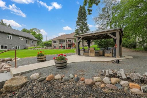 The gazebo area is connected to water, and it was designed to accommodate a more substantial structure such as a future boathouse style building.