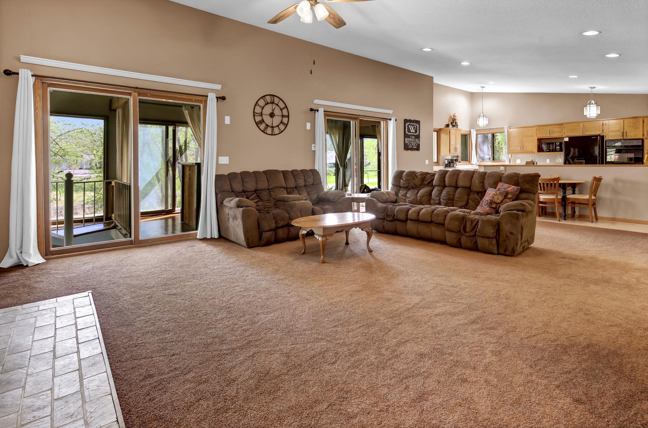 Large main level living room