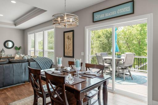 The dining area offers access to the maintenance free deck.