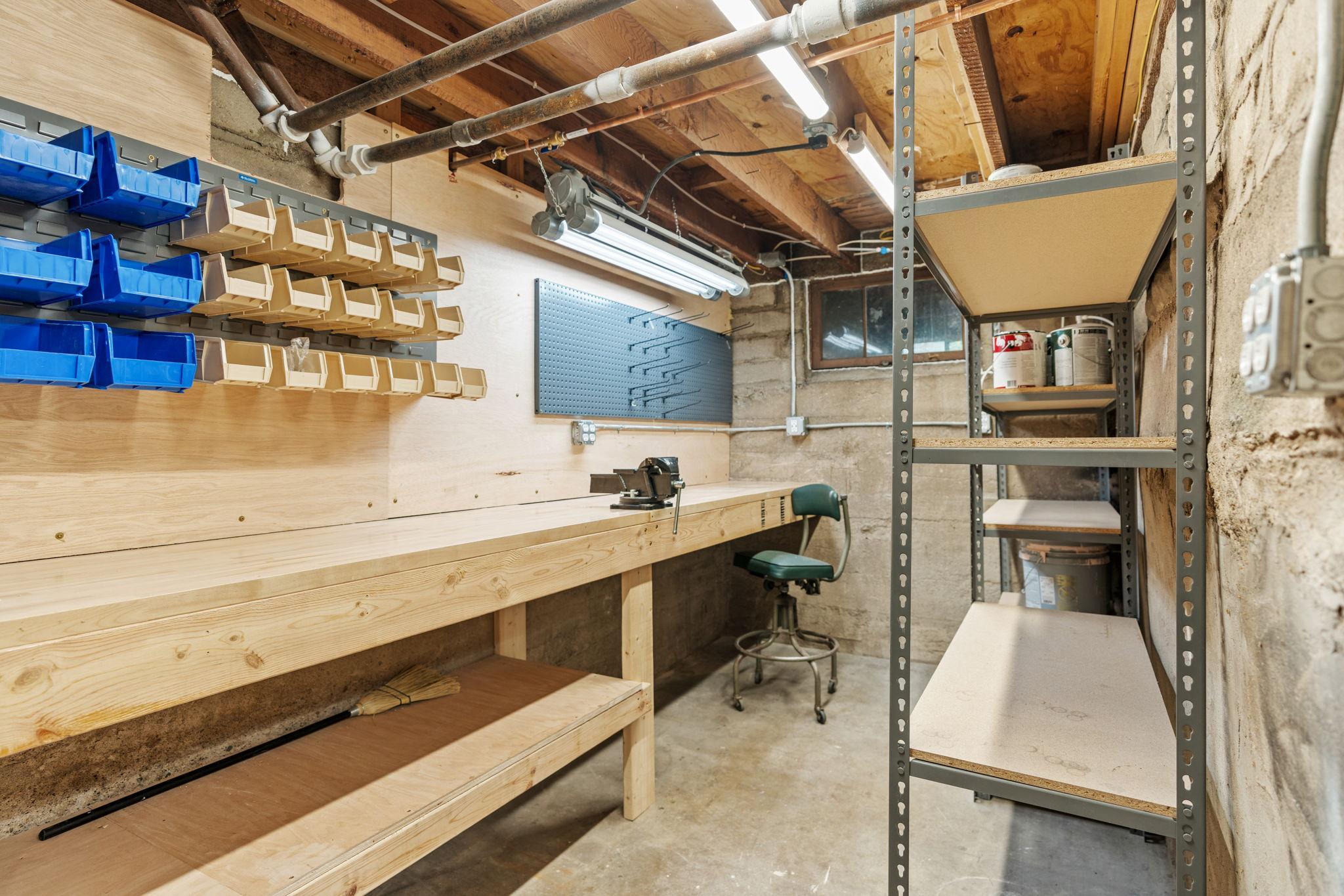 Basement workroom