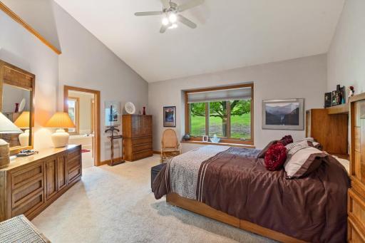 Spacious vaulted main level primary suite