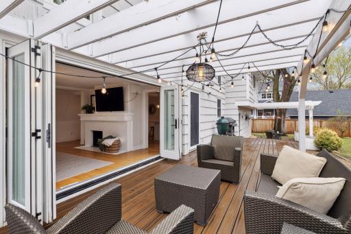 Step outside to enjoy the deck with pergola, perennial gardens, and a charming detached seasonal guest house with three-quarter bathroomâperfect for a home office, studio, or playhouse.