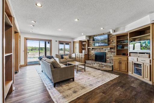 Take in peaceful views of the gardens and pond just beyond the walkout