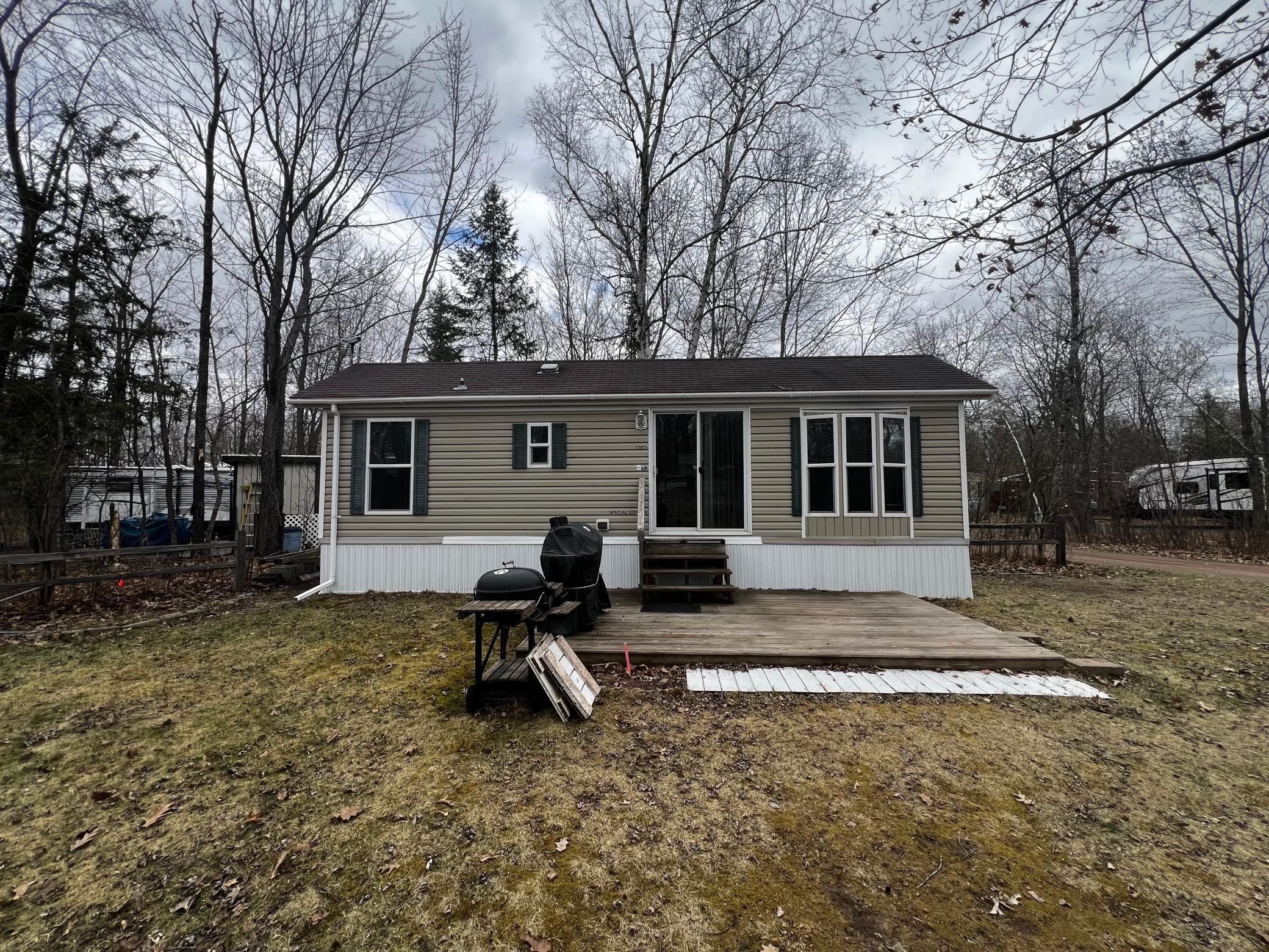 Side view with deck sitting area