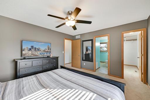 Main Bedroom with walk in closet and primary bath