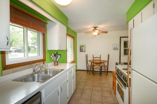 View to dining area & garage entrance.