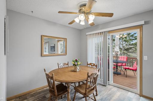 Sliding glass door to a large 24 x 12 deck.