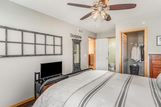 Private bath, walk-in closet & 6 panel doors!