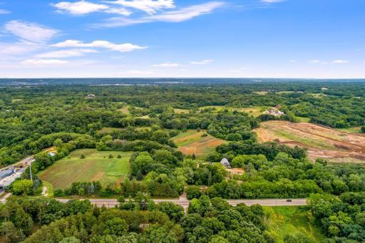 Aerial view from the parcel's western boundry (Robert Trail defines the parcel's west boundary line). Driveway access is on South Robert Trail.