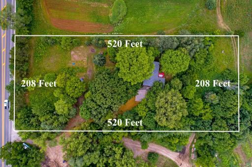 Aerial view of the 6570 South Robert Trail 2.5 acre parcel.