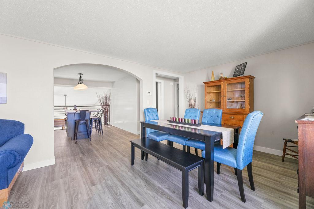 Dining to eat-in kitchen and arched opening