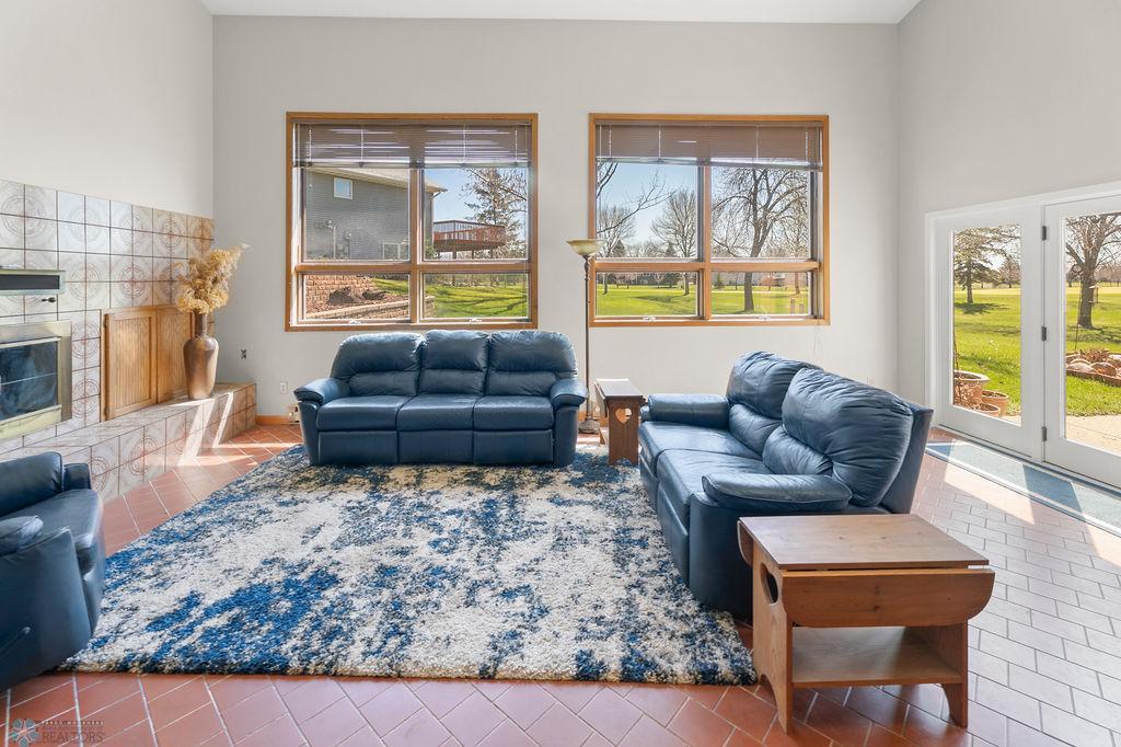 Cozy space with fireplace and golf course views