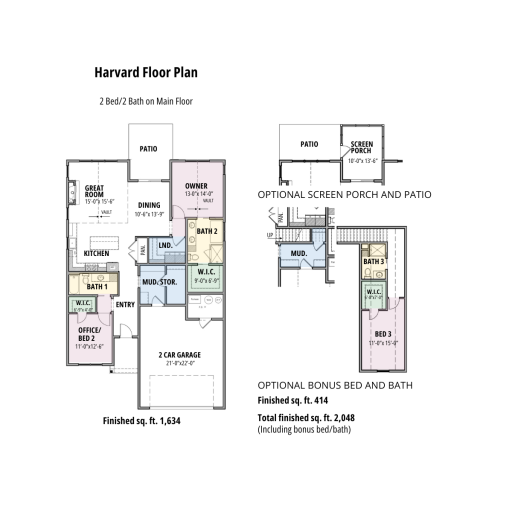 Harvard Reserve Floor Plan & Optional Additions