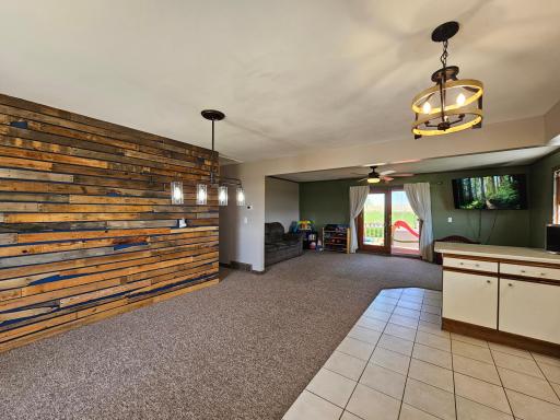 spacious and open kitchen/dining/living area