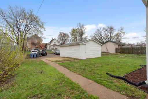 There is a nice-sized backyard area for entertaining or grilling.