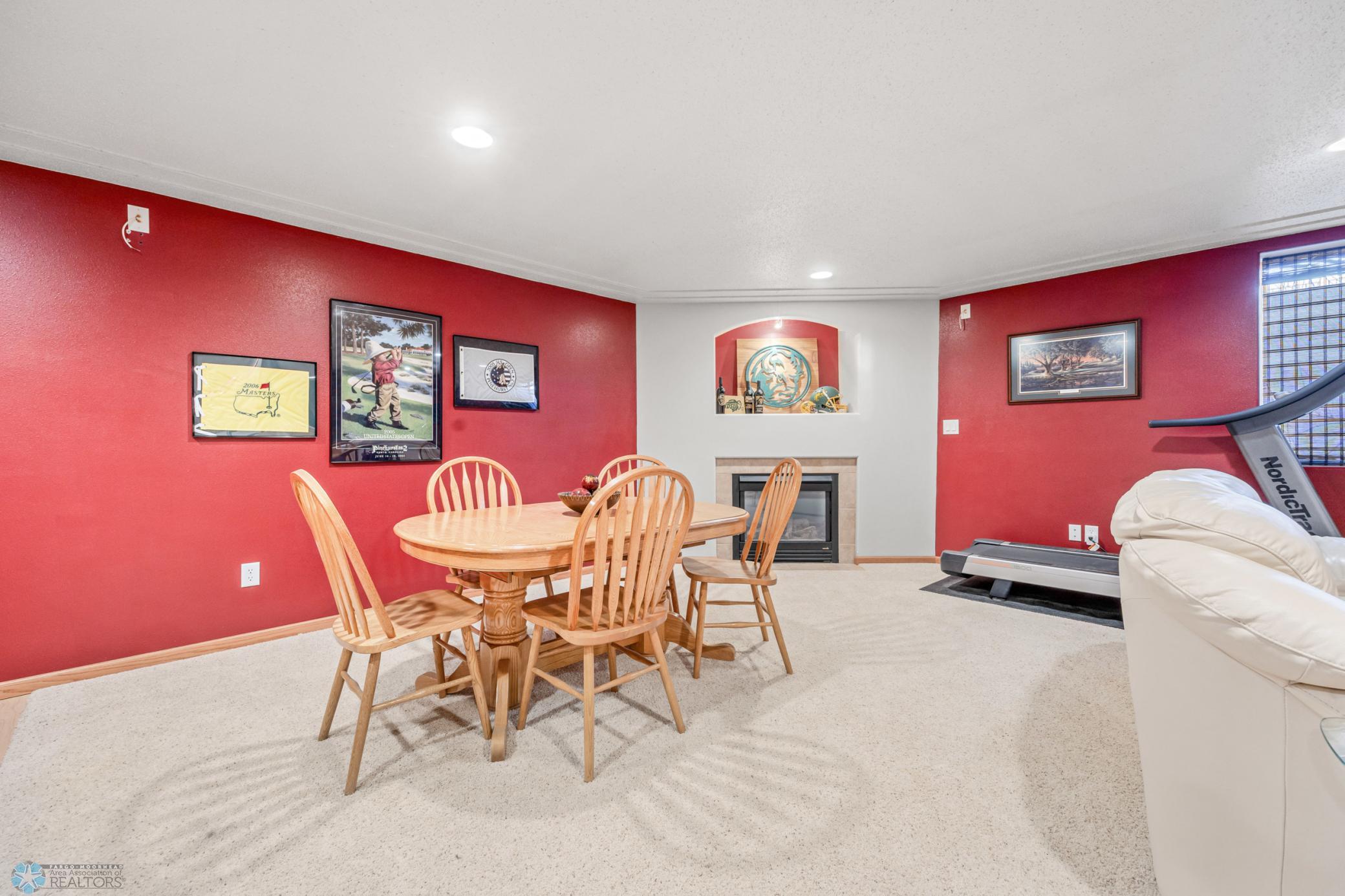 Basement Flex Space w/ Gas Fireplace