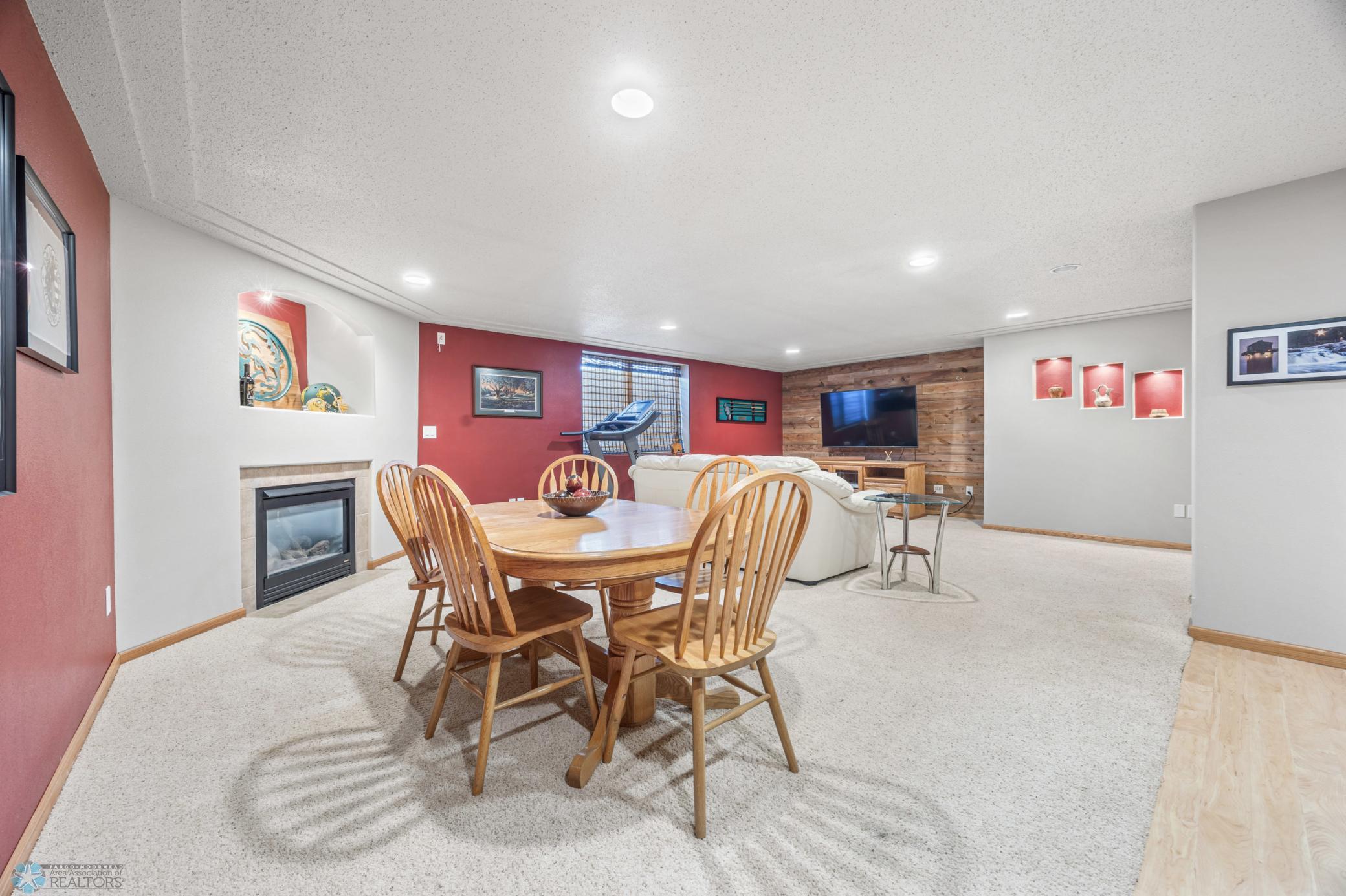 Basement Flex Space w/ Gas Fireplace