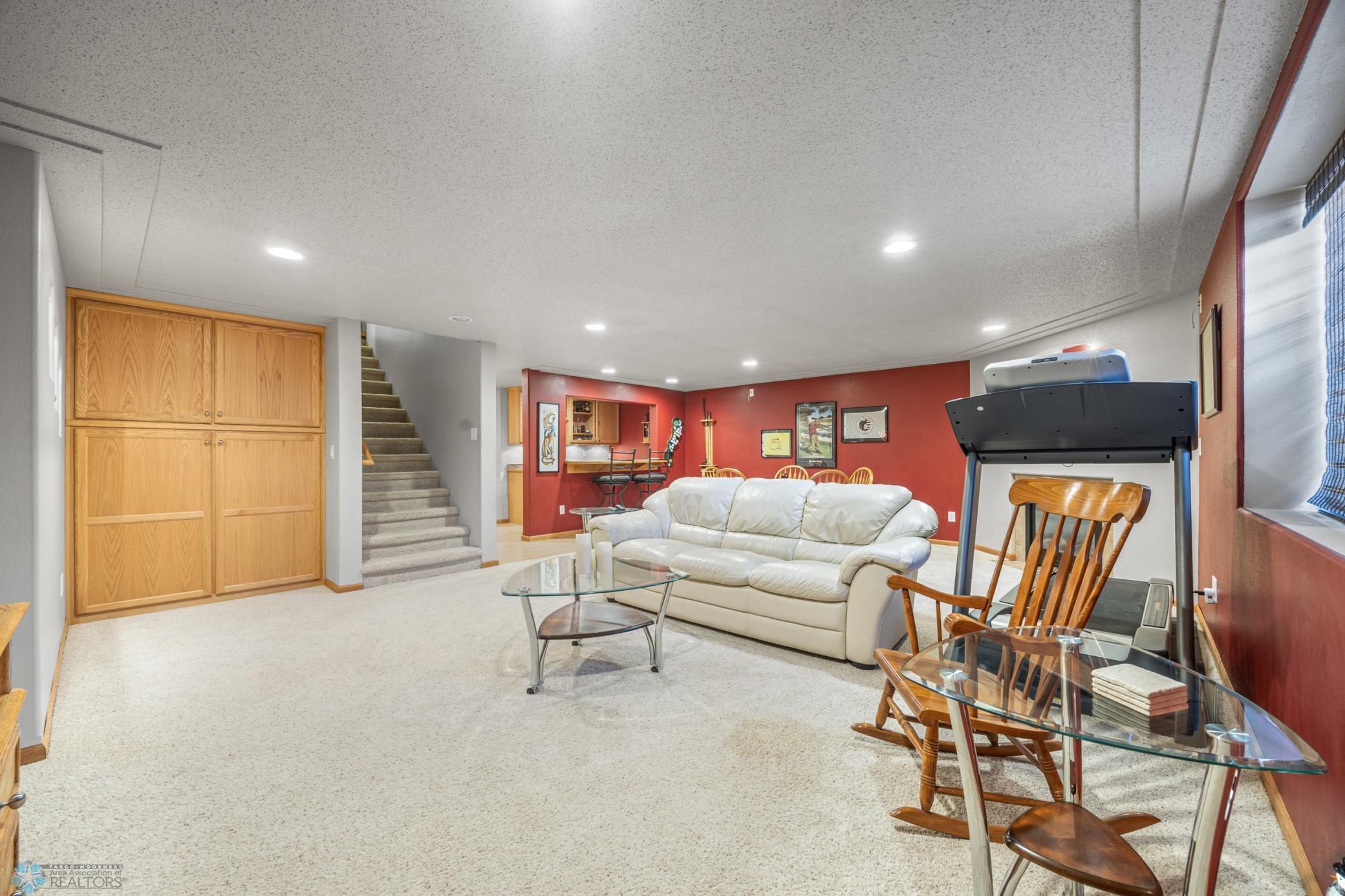 Basement Family Room w/ Built in Storage