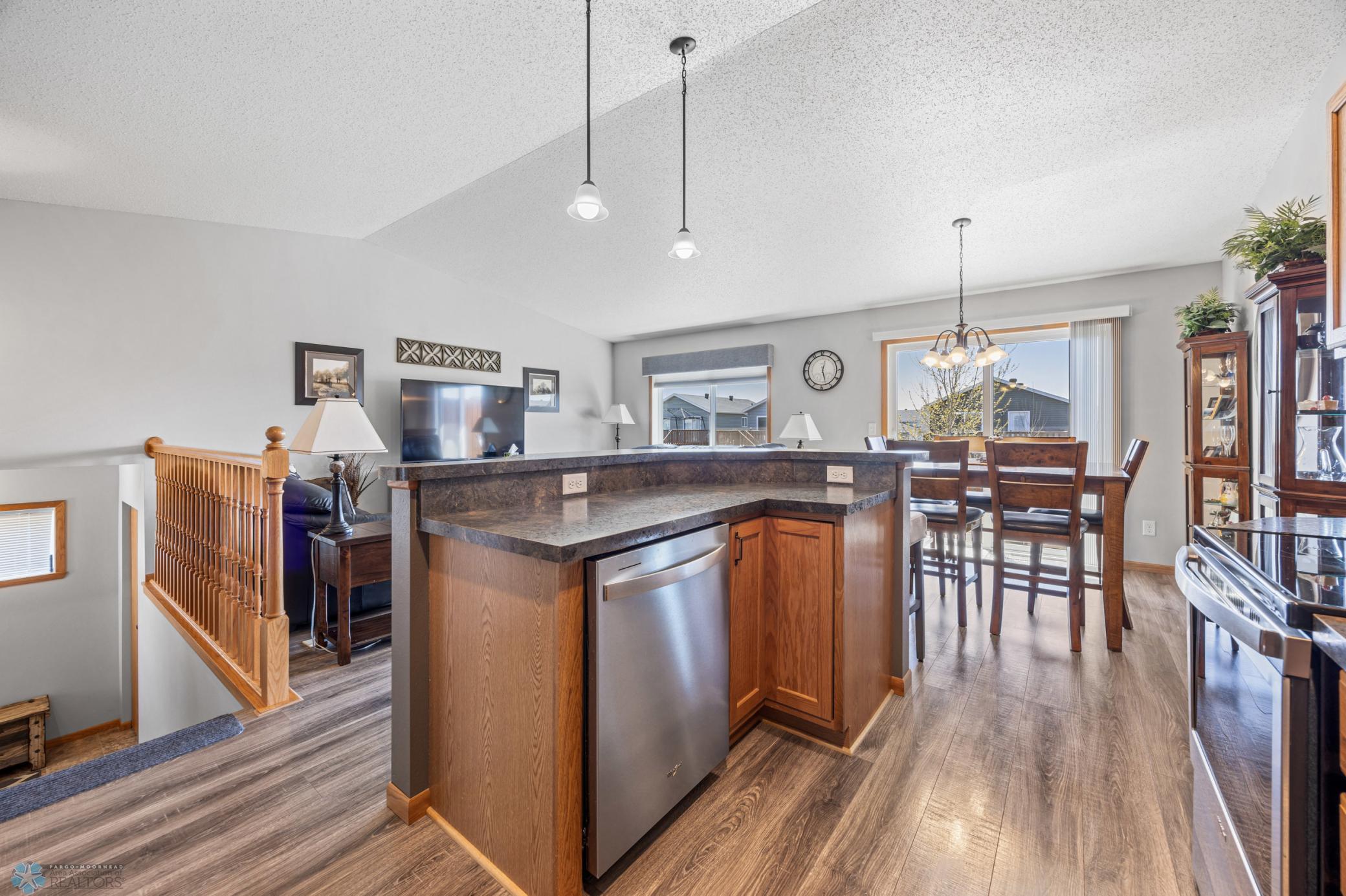 Kitchen, Dining Room, & Living Room