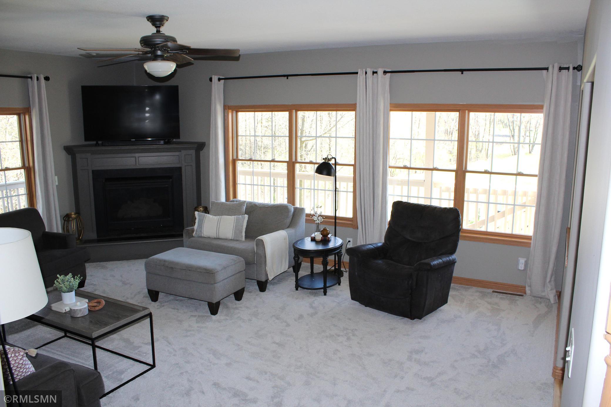 A large bank of South-facing windows produce great natural lighting